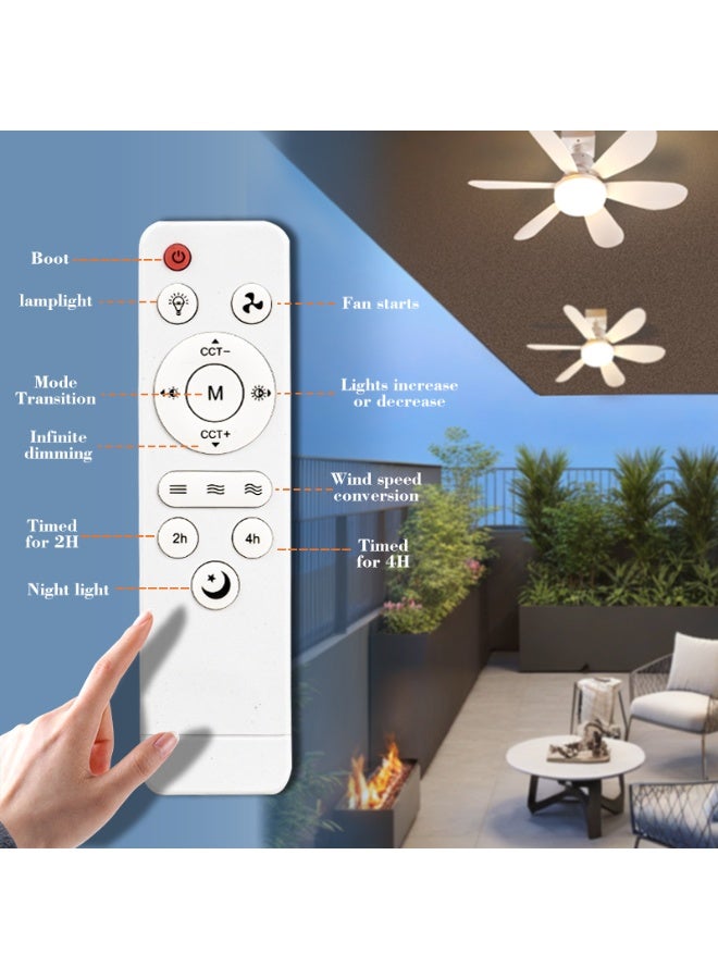 مودي مروحة سقف LED بقوة 30 وات مع جهاز تحكم عن بعد، إضاءة قابلة للتعتيم ومروحة بثلاث سرعات، قاعدة لمبة E27، 85-265 فولت هادئة لغرفة النوم والمعيشة - Image 5