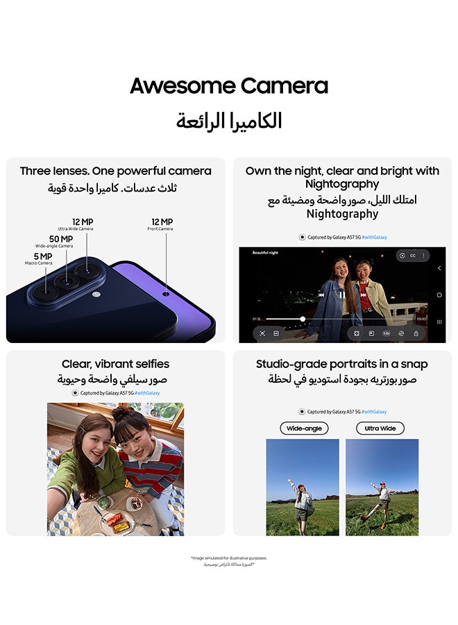 Samsung Galaxy A57 Dual SIM Awesome Navy 8GB RAM 256GB 5G - Middle East Version - Image 5