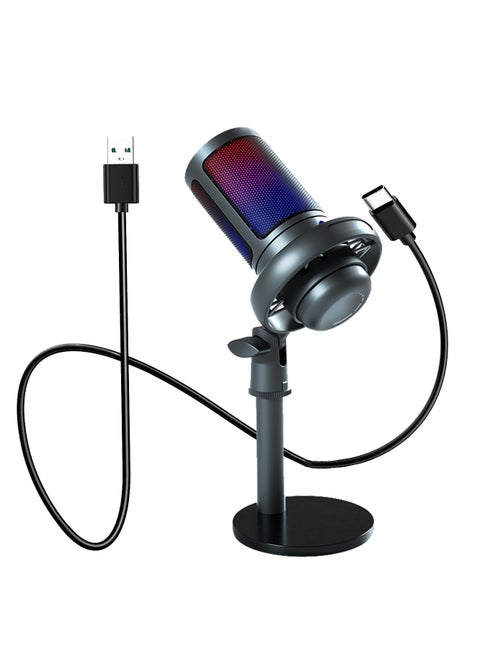 ME6S RGB USB Condenser Microphone For PC Gaming Mic PS4/PS5/Mac/Phone