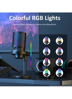 جوشبيرغ ميكروفون مكثف USB ME6S RGB لميكروفون ألعاب الكمبيوتر PS4/PS5/Mac/الهاتف  - Image 3