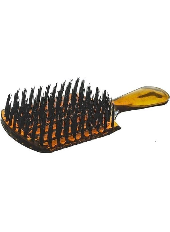 Painless detangling hairbrush – Ultra-soft, flexible bristles for easy styling – Suitable for wet, dry, curly, and straight hair – Gentle scalp massage and reduced breakage – Portable daily hairbrush in honey color - Image 3