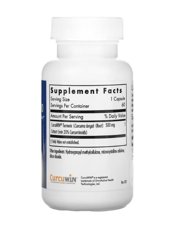 Allergy Research Group - CurcuWin 500 60 Vegetarian Capsules - Image 1