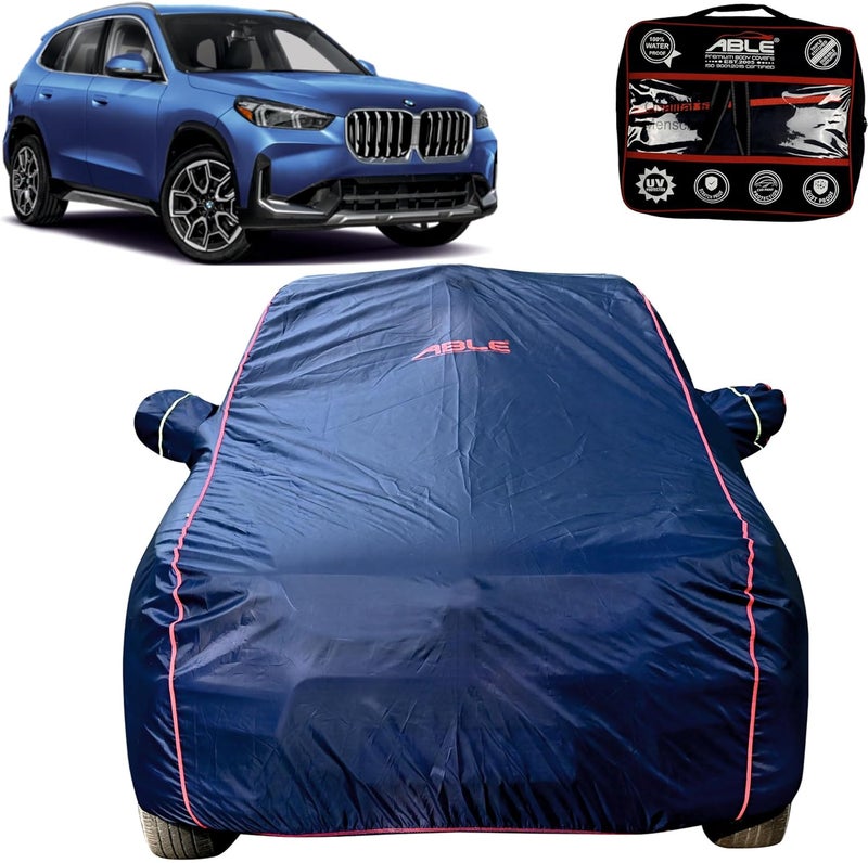 Able Parashuit Blue WR Series Car Body Cover with Mirror Pockets and Driver Door Zipper Compatible for X1 New Type-III (2023 to Till Now Model) - Image 1