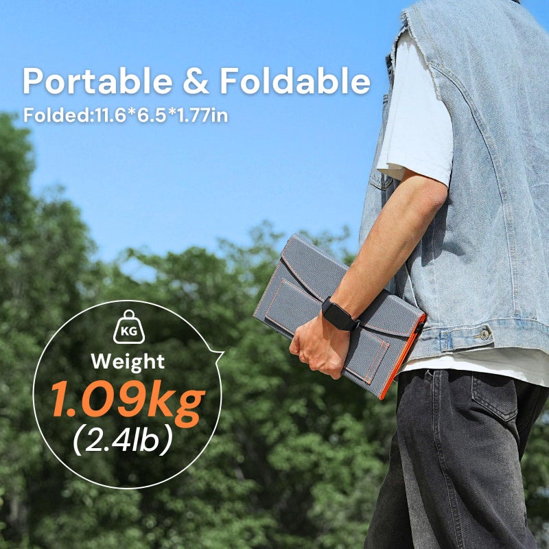 Luvknit 30W Portable Solar Panel Charger with USB and Type-C Outputs(5V/3A Max) for Phones, Power Banks, Tablets, Fast Charges 2 Devices at Once, IP67 Waterproof for Camping, Hiking, and Outdoor Activities - Image 2