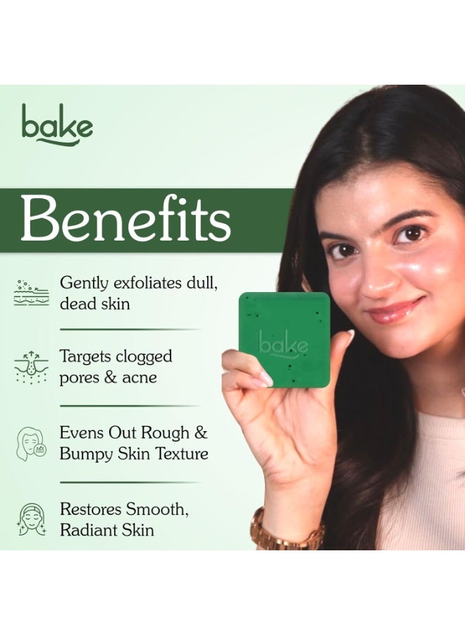 BAKE 10% AHA + 1% BHA Scrub Treatment Soap with Lactic Acid, Glycolic Acid, 1% Salicylic Acid | For Clogged Pores, Exfoliation, Strawberry Skin & Bright Underarms | Soap for Women & Men | 100g x 2 (Pack of 2) - Image 3