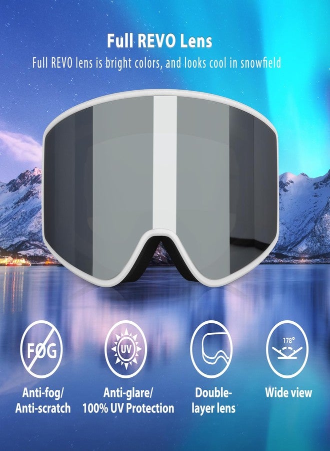 EXP VISION نظارات التزلج/التزلج على الجليد من إكسب فيجن، نظارات ثلجية مضادة للضباب، مناسبة للرجال والنساء والشباب، يمكن ارتداؤها فوق النظارات الطبية - Image 2