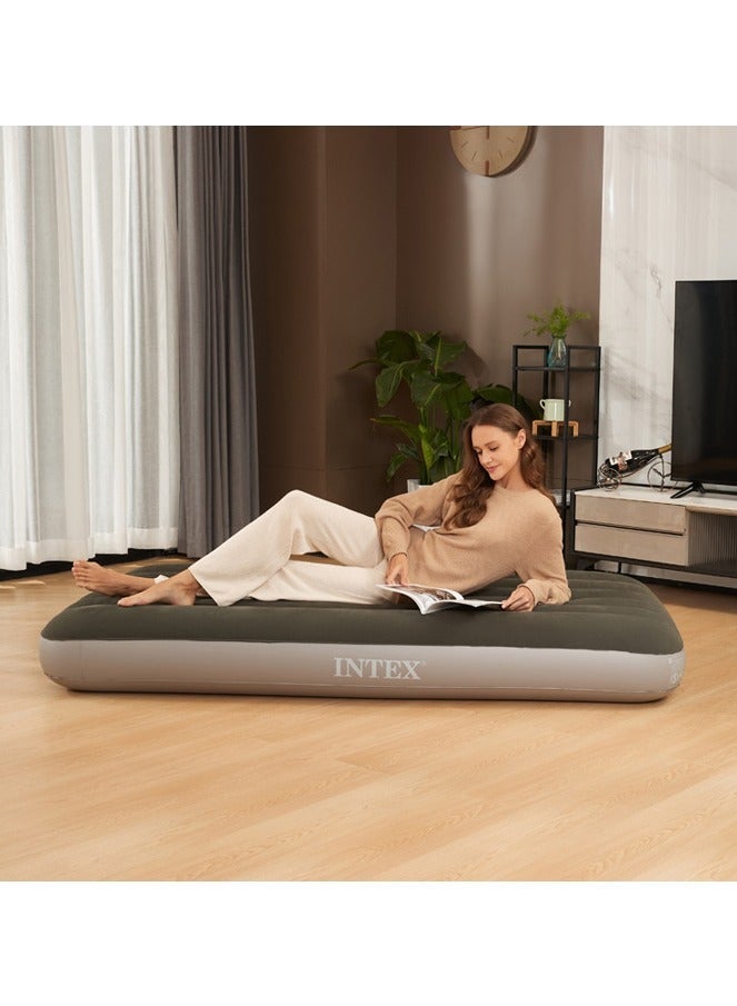 Intex Inflatable Mattress with Foot Pump，Indoor and Outdoor Inflatable Air Mattress，Thickening Outdoor Camping Air Mattress Bed，Classic Black Downy Airbed，Comfortable and Soft 99*191*25CM - Image 5