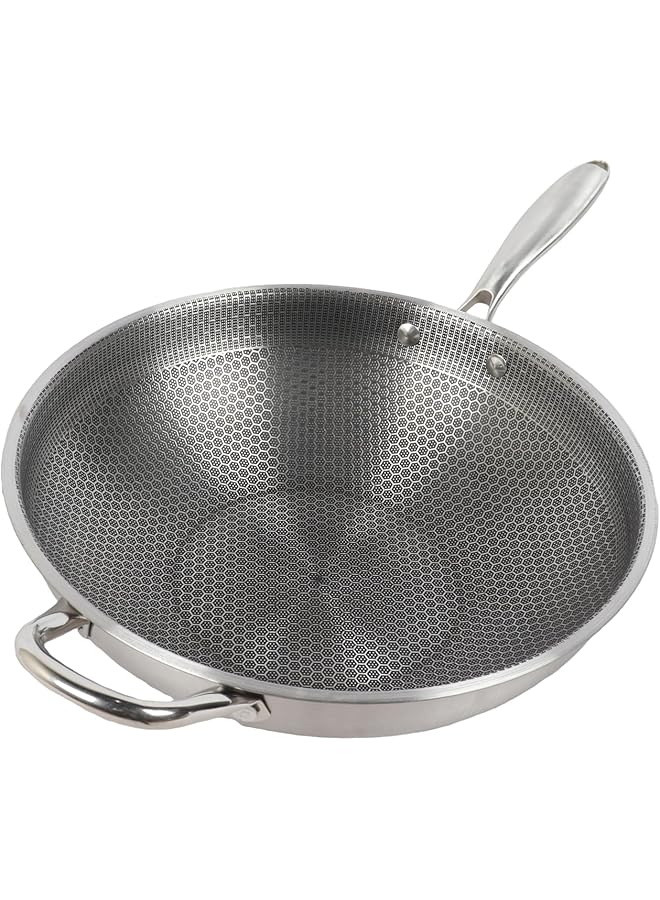 مقلاة بمقبض من الفولاذ المقاوم للصدأ وطلاء غير لاصق عميق - مثالية للطهي العميق، سهلة التنظيف، ومقاومة للحرارة (28 سم) - Image 1