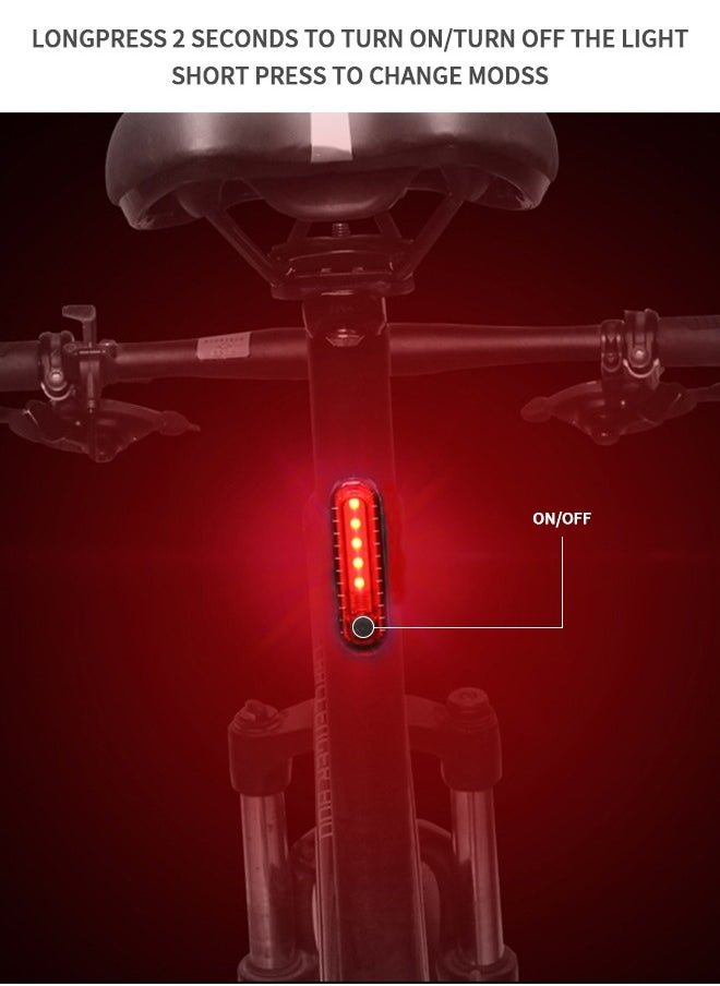 GROIC USB Rechargeable LED Bike Tail Light, Waterproof Helmet Light BIke Light, 330mah Lithium, 4 Light Mode Options  - Image 3