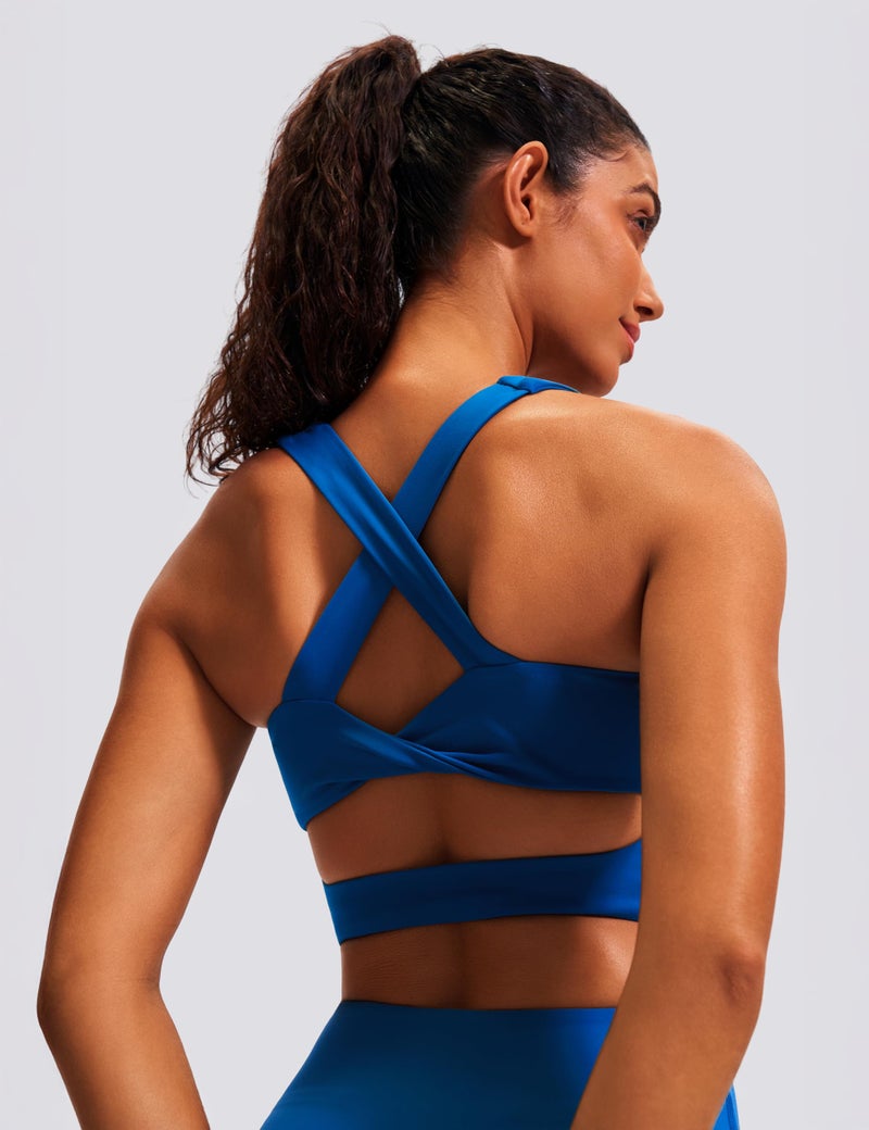 JOYSPELS Sports Bras for Women Extra Comfort Criss-Cross Back Padded Workout Tops for Women Medium Support - Image 4