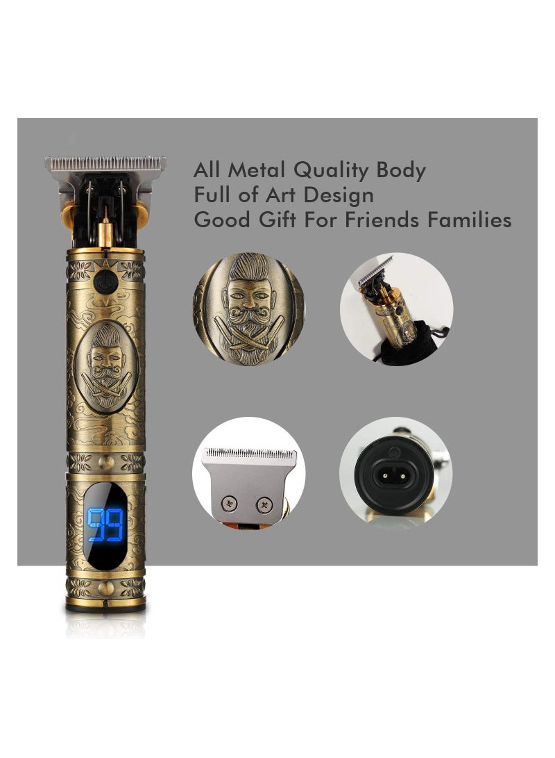 Upgraded Hair Trimmer Beard Clippers for Men Professional USB Electric Hair Clippers for Hair Cutting T Blade Gold Trimmers Pro Li - Image 3