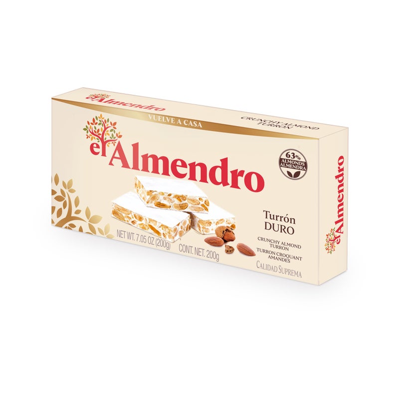 El Almendro Turrones Turron Duro Nougat Candy Crunchy Almond Torrone From Spain Traditional Spanish Brittle Dessert Gluten Free 1 Box 7oz - Image 3