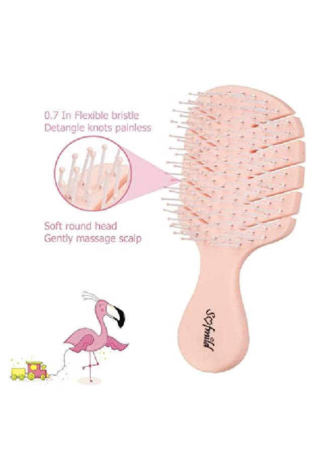 Sofmild Hair Brush Mini Travel Vent Cute Wet Brushspeed Dry Shower Detangler Hair Brushglide Through Tangles With Ease For Women Girl Kids All Hair Types (Small) - Image 3