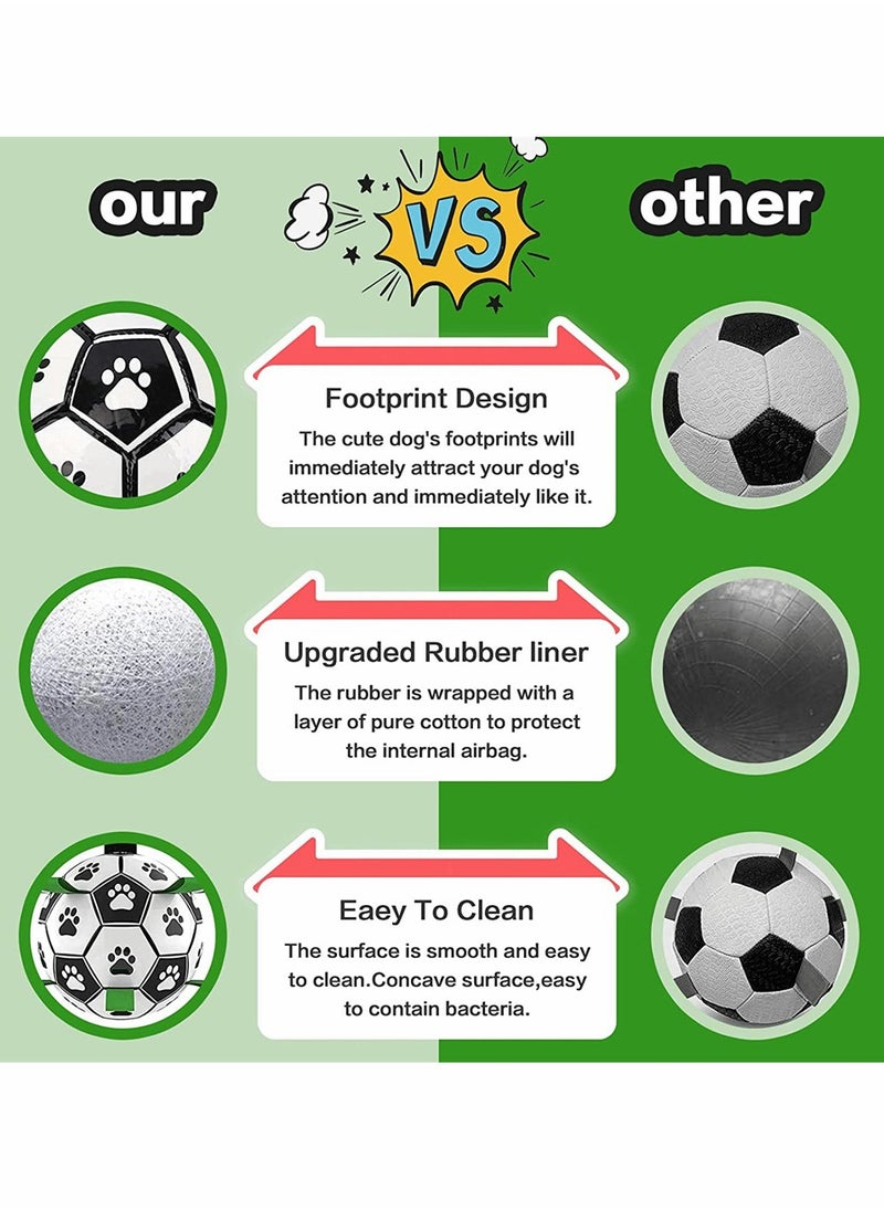 SYOSI - Pet Football Toy, Dog Toys Soccer Ball with Grab Tabs, Interactive Dog Toys for Tug of War, Dog Water Toy, Durable Dog Balls for Small and Medium Dogs, Rubber Molars Pet Supplies (5.9 Inch) - Image 1