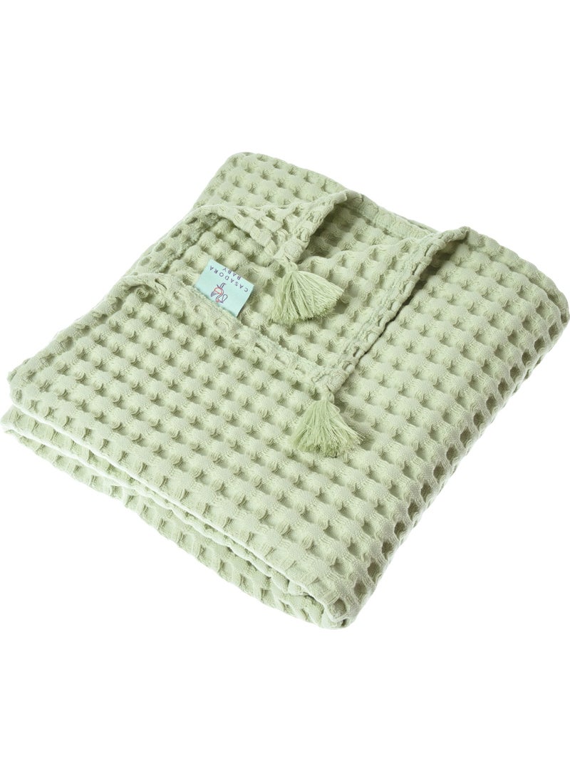 Casadora Baby Cotton Baby Thick Waffle Blanket - 90X120CM - Mint  - Image 1