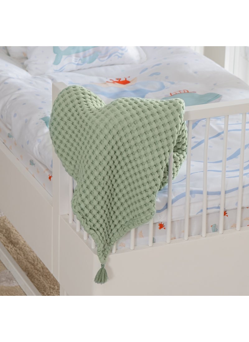 Casadora Baby Cotton Baby Thick Waffle Blanket - 90X120CM - Mint  - Image 3