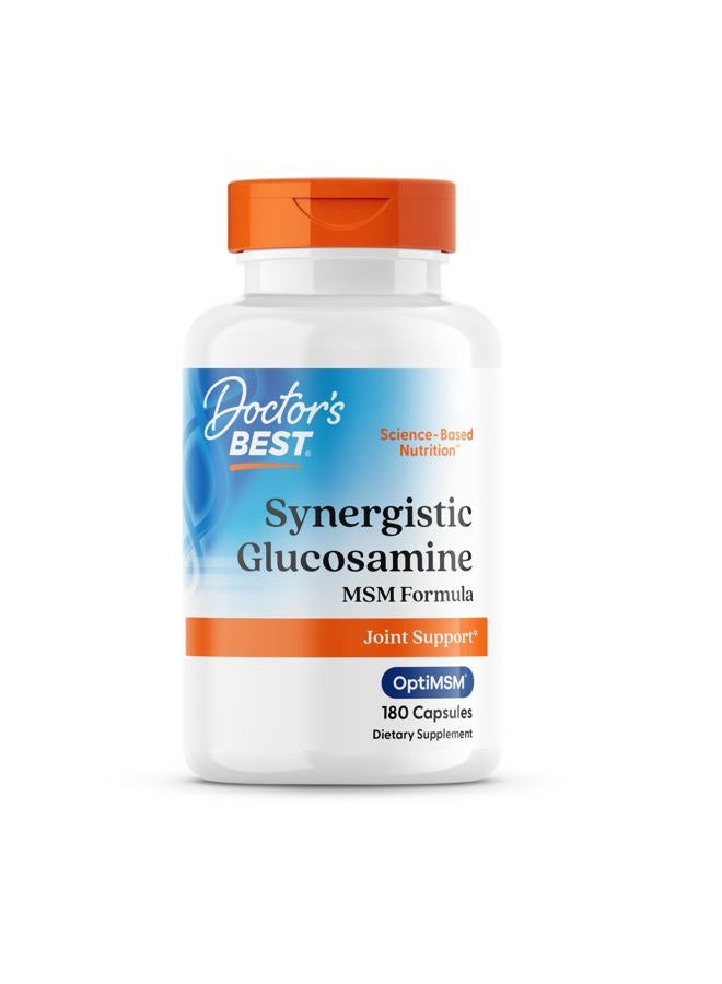 Doctor's BEST Doctors Best Synergistic Glucosamine MSM Formula, Joint Support, Non-GMO, Gluten Free, Soy Free 180 Capsules  - Image 1