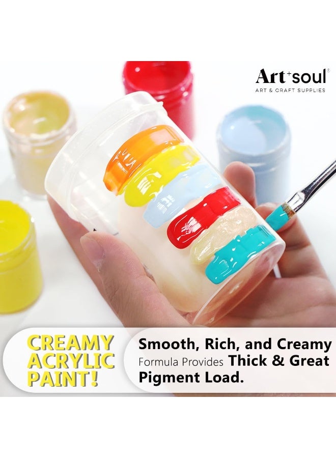 ارت ألوان اكريليك غير سامة للأطفال والكبار للرسم والإبداع من ارت اند سول، 24 لون، 15 مل لكل عبوة - Image 3