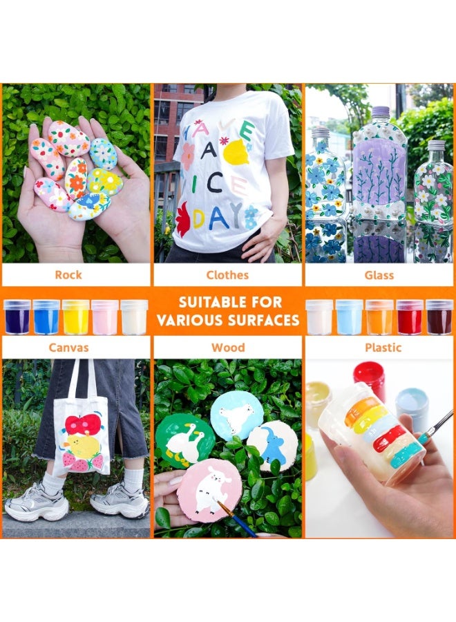 ارت ألوان اكريليك غير سامة للأطفال والكبار للرسم والإبداع من ارت اند سول، 24 لون، 15 مل لكل عبوة - Image 4