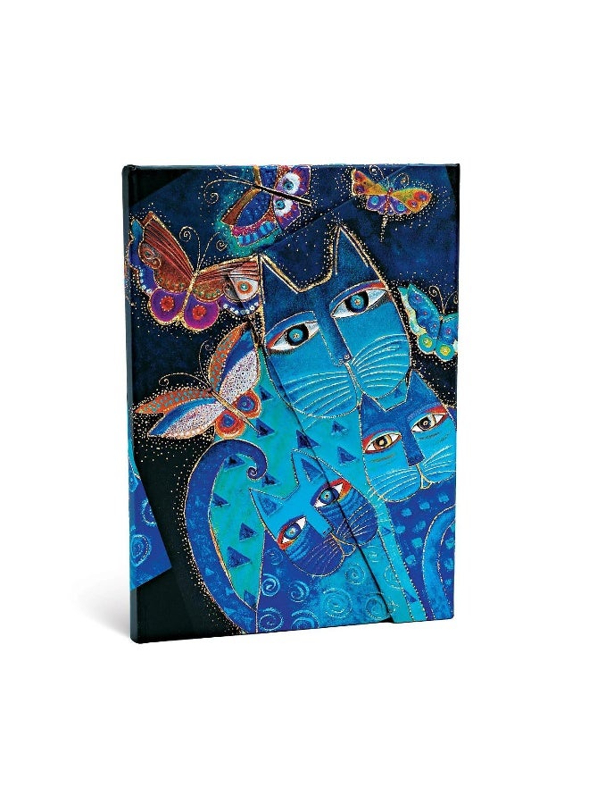 Blue Cats & Butterflies Lined Hardcover Journal
