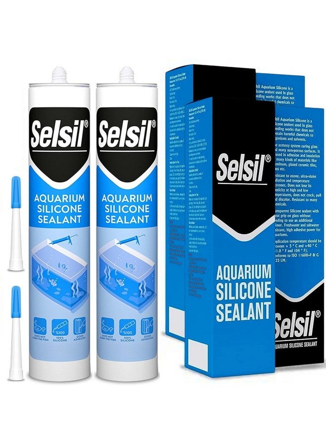 سلسيل مانع تسرب السيليكون لأحواض السمك شفاف، عالي المرونة، آمن على الأسماك، خالٍ من المذيبات بنسبة 100%، غير سام بنسبة 100%، مناسب للمياه العذبة والمالحة، 10.14 أونصة سائلة (300 مل) شفاف (عبوتان) - Image 1