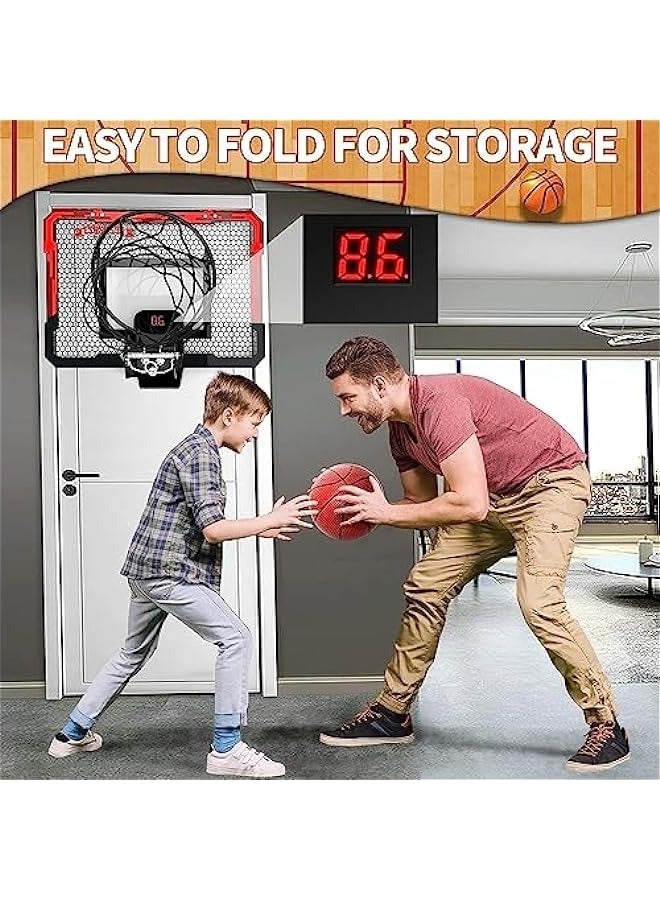 DURKU Indoor Mini Basketball Hoop Set with Automatic Scoring - Perfect Gift for Kids, Adults, Boys, and Teens. Includes 2 Balls. - Image 2
