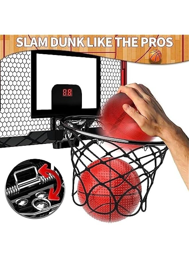 DURKU Indoor Mini Basketball Hoop Set with Automatic Scoring - Perfect Gift for Kids, Adults, Boys, and Teens. Includes 2 Balls. - Image 3