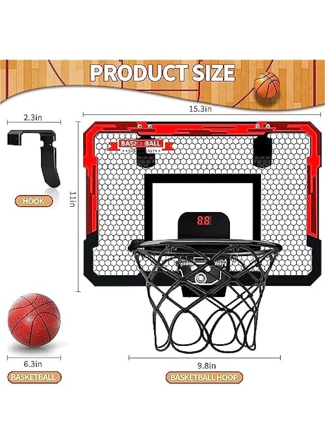 DURKU Indoor Mini Basketball Hoop Set with Automatic Scoring - Perfect Gift for Kids, Adults, Boys, and Teens. Includes 2 Balls. - Image 5