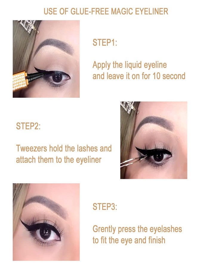 ICORIC Liquid Eyeliner Waterproof Eye Liner Pen - Magic Self-Adhesive Long-Lasting Eyelash Glue Pen, No Blooming Quick Drying Magnetic Eye Liner (Black Eyeliner 1 PCS) - Image 5