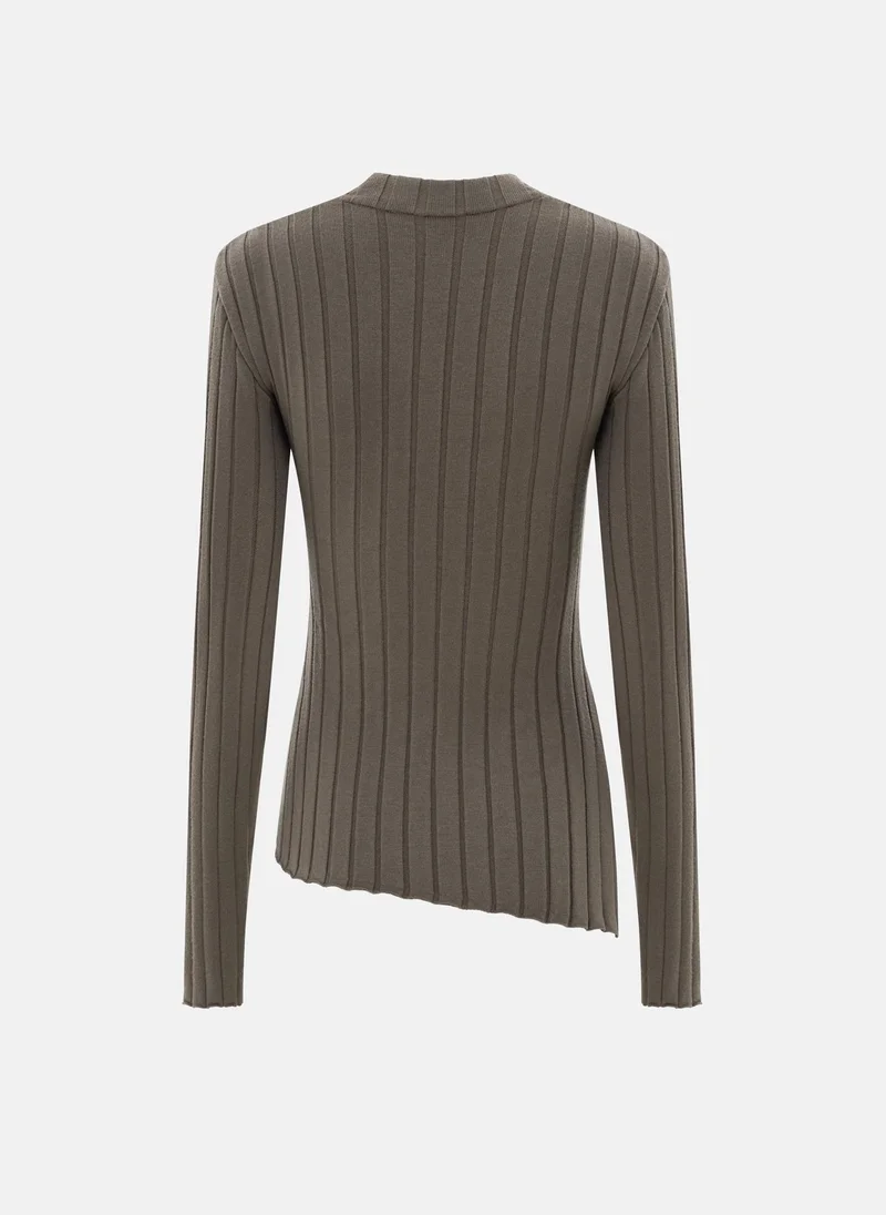Lichi  Ribbed jumper with a wrap imitation for Women | Best Price UAE