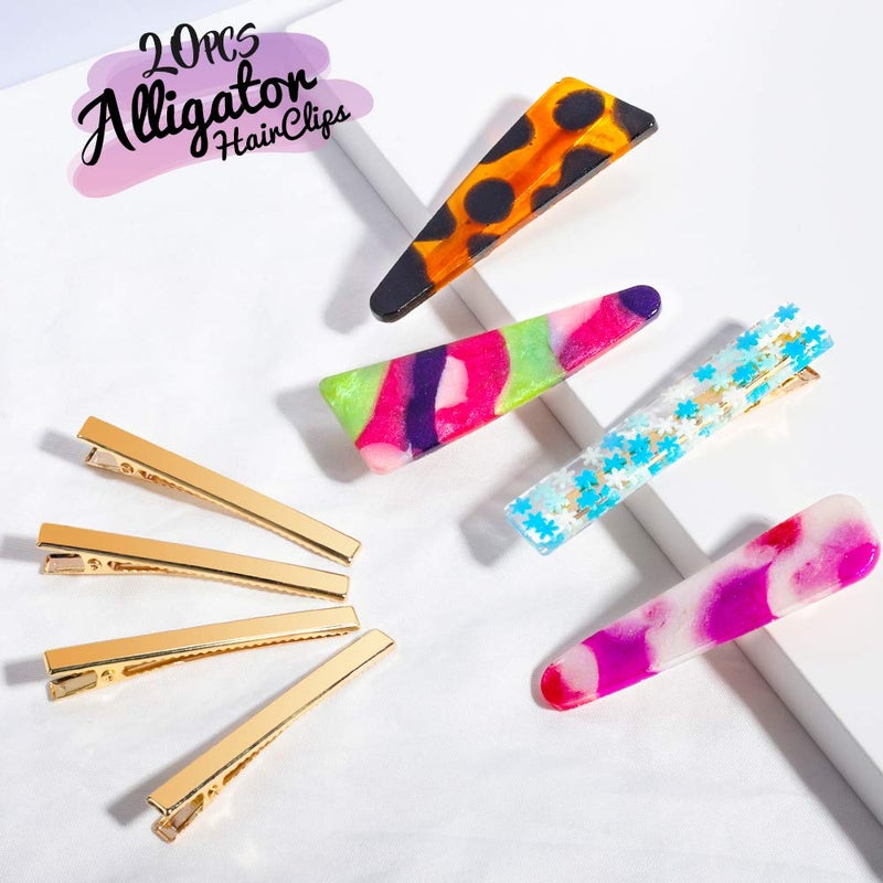 LEOBRO Gold Hair Clips, 50PCS Alligator Barrettes for Women, Girls, Crafts, DIY Hair Bows - Image 5