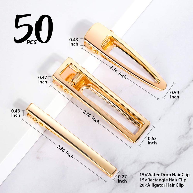 LEOBRO Gold Hair Clips, 50PCS Alligator Barrettes for Women, Girls, Crafts, DIY Hair Bows - Image 2