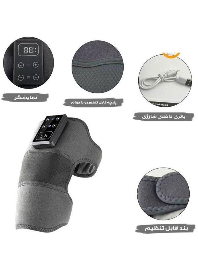جهاز تدليك الركبة والكتف والكوع الحراري 3 في 1 مع اهتزاز وإضاءة حمراء وبطارية 5000 مللي أمبير مع قفل أمان. - Image 4