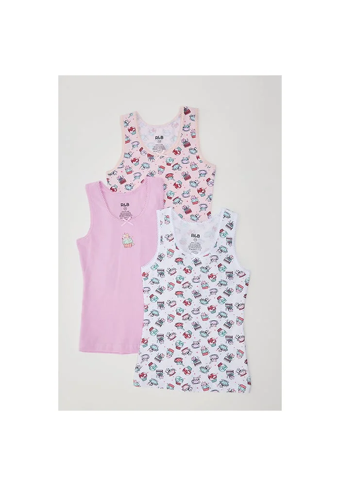 أر أند بي 3 Pack Printed Sleeveless Camisoles