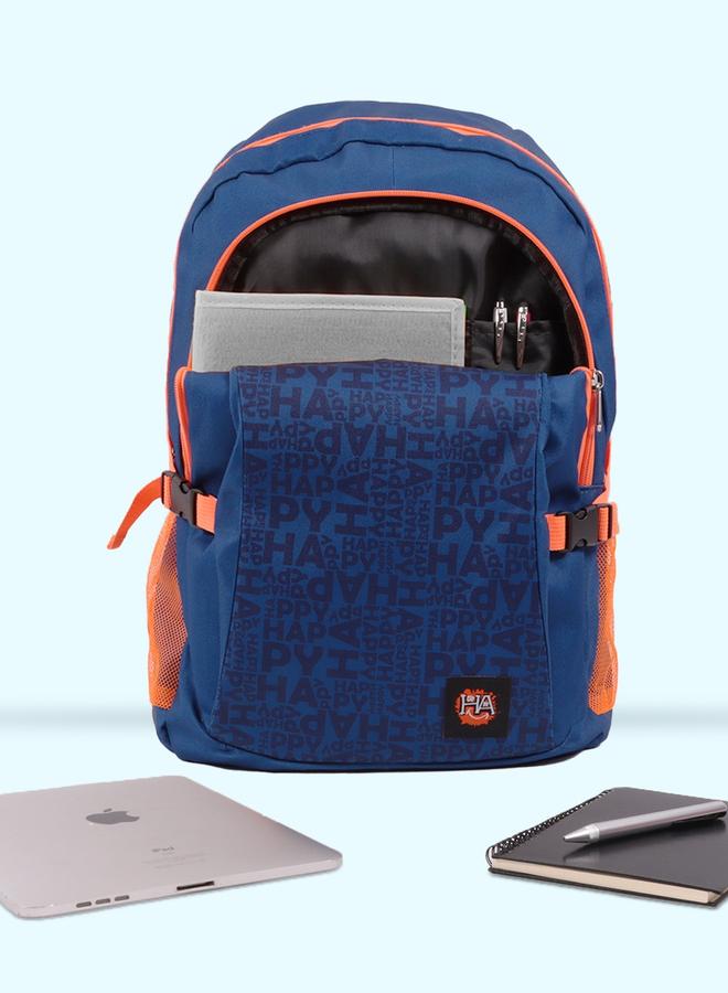 Biggdesign Navy Blue Moods Up Laptop Backpack with USB Charging Port - Image 4