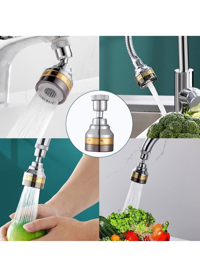 SYOSI Faucet Sprayer Attachment Kitchen Faucet Spray Head Solid Brass and Stainless Steel 360 Degree Rotatable Aerator 3 Flow Mode Adjustable High Pressure Booster Anti-Splash Water Saving Faucet - Image 2