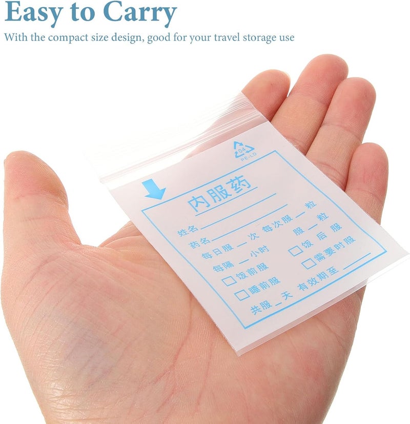 DOITOOL 100pcs Small Pill Pouches Self-Sealing Mini Pill Bags for Medicine Storage Travel Organizer Reusable Medication Bags for Daily Use - Image 4