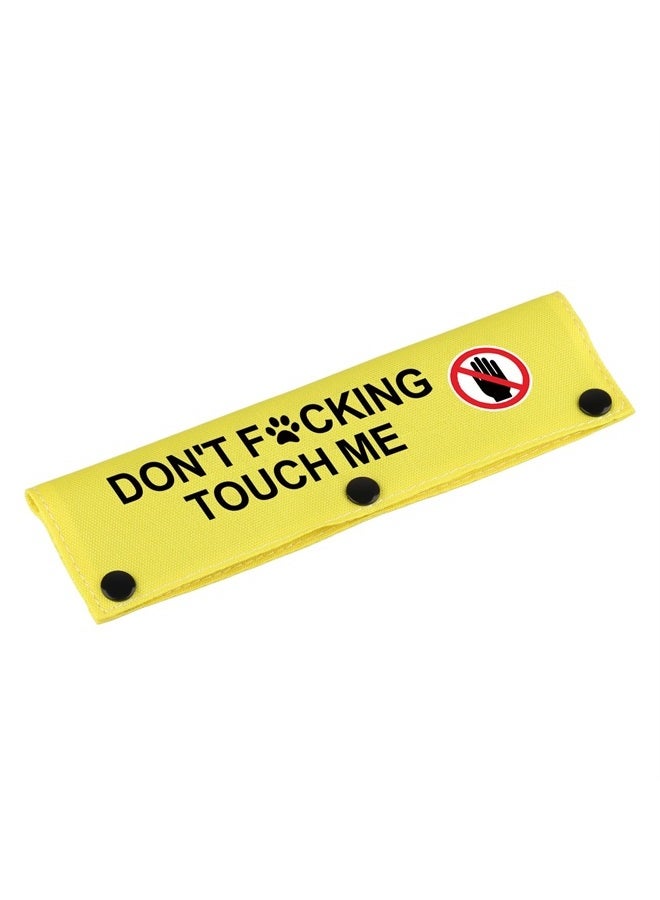 Funny Dog Leash Sleeve Have Don't Touch Me Dog Leash Wrap Wrap Alert Hanging ID Patch Tag Pet Birthday Gift (Don't Touch Me-YE Sleeve)