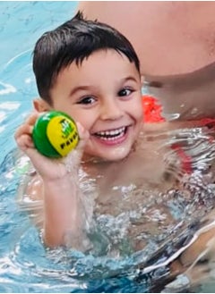 FREDS SWIM ACADEMY FREDS SWIM ACADEMY Funball, Mini Children's Play Ball for the Beach, Jumps up to 30 m on Water, Water Toy Made of Silicone with Lycra Fabric, Ideal as a Pool and Beach Toy for the Whole Family  - Image 3
