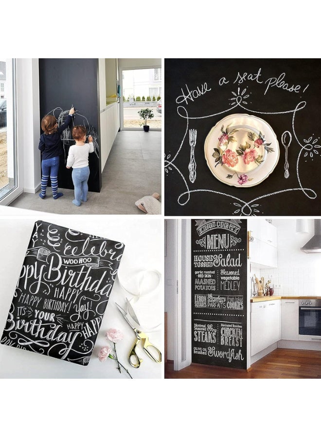 Black Blackboard Chalk-Board Chalkboard Adhesive - 45 × 200cm Black Chalk Sticker Blackboard Paper for Home Kitchen Outdoor Office School Walls Menu - Image 4