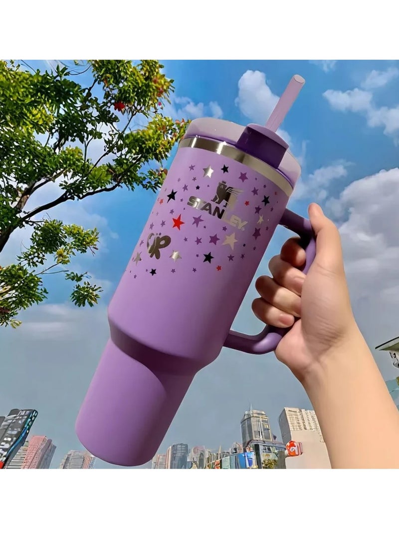 Stanley كوب ستانلي أوليفيا رودريغو إكس إصدار محدود 40 أونصة كوينشر H2.0 فلوستيت تامبلر – كوب معزول بالفراغ من الفولاذ المقاوم للصدأ مع غطاء وقشة قابلة لإعادة الاستخدام للماء، الشاي المثلج، القهوة والسموذي - فكرة هدية مثالية - Image 4