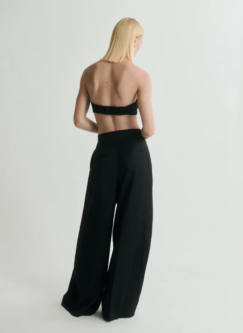 MANGO Wideleg pleated trousers