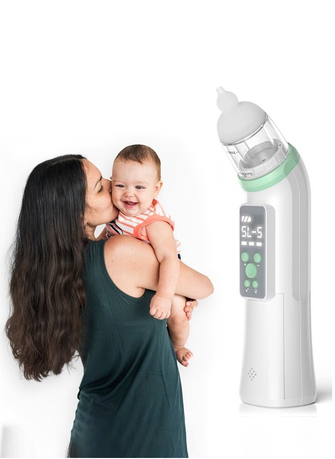 BELLSBERRY - Electric Nasal Aspirator Gentle Nose Suction for Babies, Automatic Nose Cleaner with 3 Silicone Tips, 5 Suction Modes, Baby Nose Sucker with Music and Light Soothing Function - Image 1