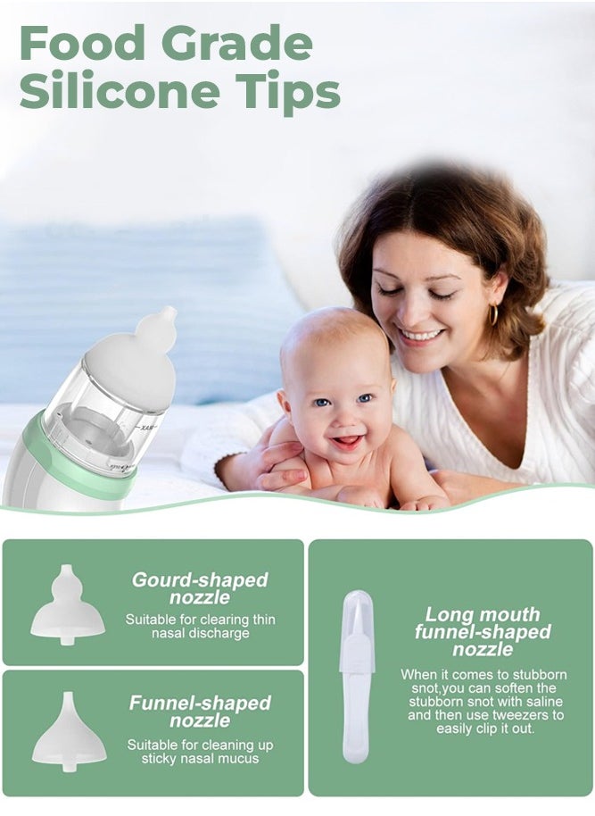 BELLSBERRY - Electric Nasal Aspirator Gentle Nose Suction for Babies, Automatic Nose Cleaner with 3 Silicone Tips, 5 Suction Modes, Baby Nose Sucker with Music and Light Soothing Function - Image 1