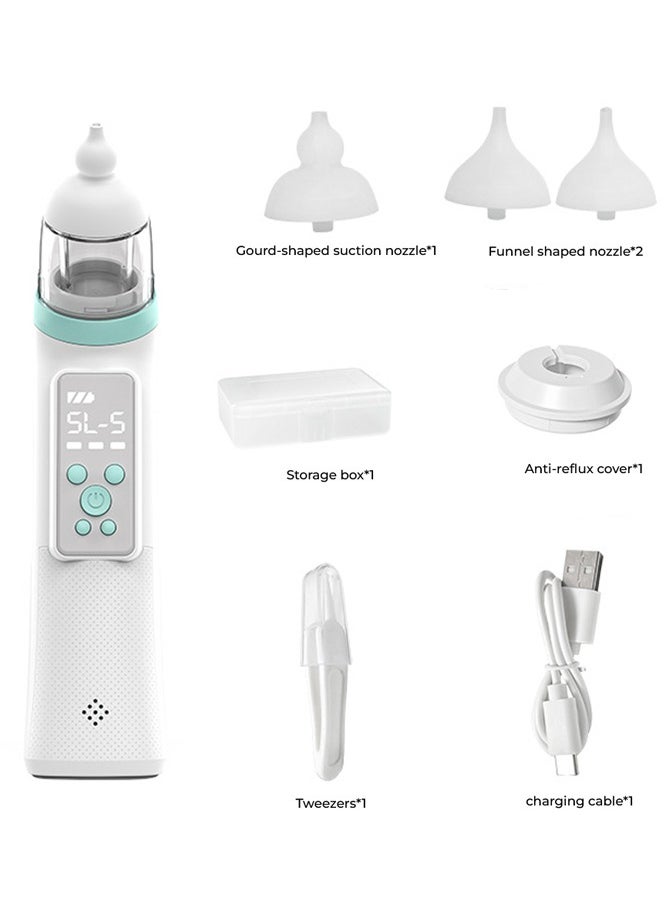 BELLSBERRY - Electric Nasal Aspirator Gentle Nose Suction for Babies, Automatic Nose Cleaner with 3 Silicone Tips, 5 Suction Modes, Baby Nose Sucker with Music and Light Soothing Function - Image 1