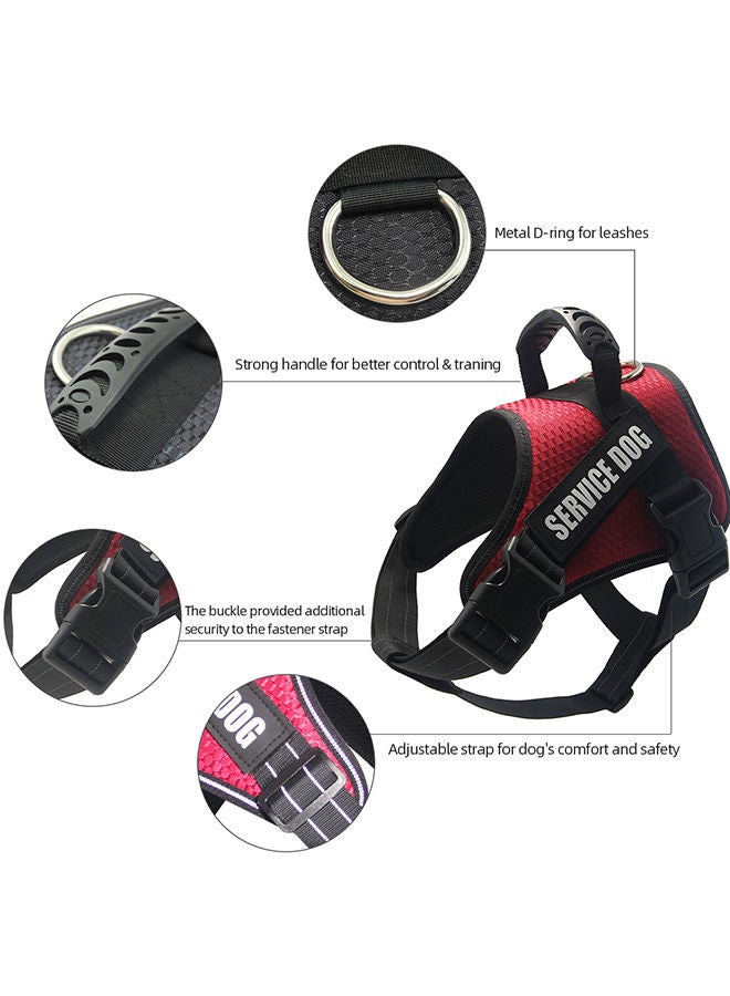 إسكدنيا فيست قابل للتعديل بحزام واقٍ لكلب الخدمة أحمر وأسود M - Image 3