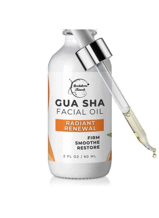 brookethorne naturals - Gua Sha Oil For Face Radiant Renewal Facial Oil For Gua Sha Massage & Dermaplaning 100% Natural Hydrating Face Oil With Jojoba Rosehip Argan Oil & Ahas To Firm & Restore - Image 1