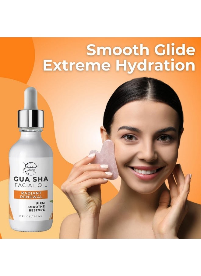 brookethorne naturals - Gua Sha Oil For Face Radiant Renewal Facial Oil For Gua Sha Massage & Dermaplaning 100% Natural Hydrating Face Oil With Jojoba Rosehip Argan Oil & Ahas To Firm & Restore - Image 1