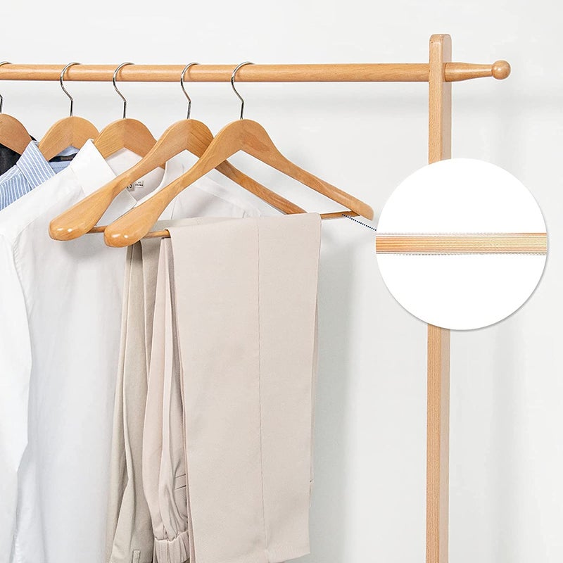 ZEPOLI Coat Hanger Wide Shoulder Wooden Hangers with Non Slip Pants Bar Smooth Finish Solid Wood Coat Hanger 360 Swivel Hook Dress Jacket Heavy Hangers Pack of 4 Coat Hanger - Image 2