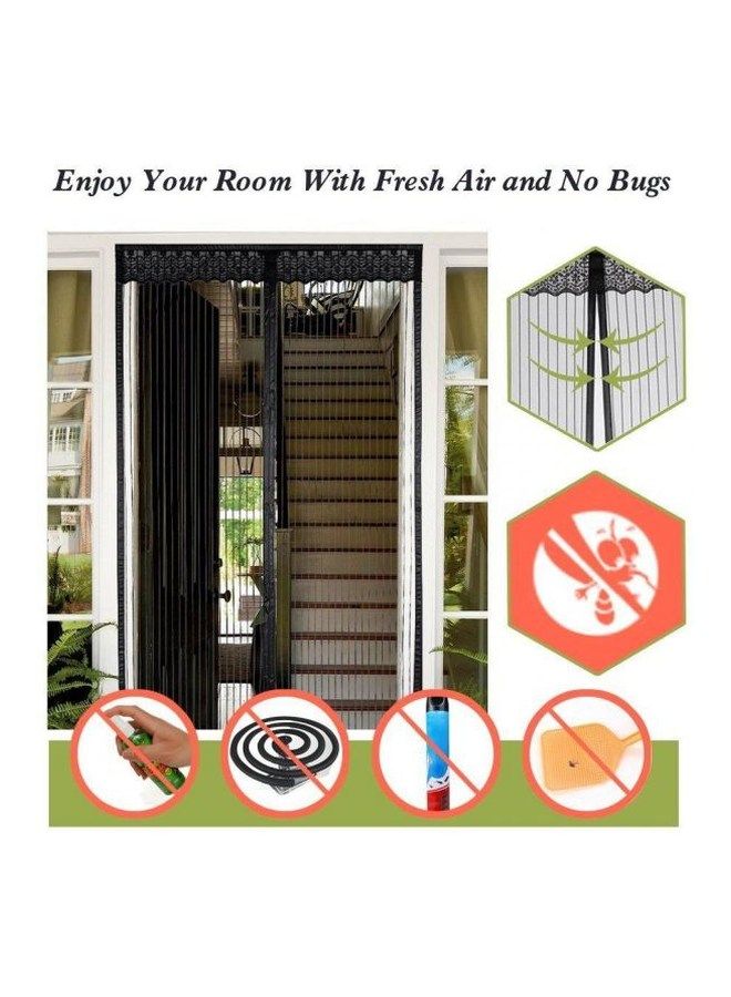 NIBEMINENT Anti-Mosquito Screen Door Curtain Black 100x210centimeter - Image 4